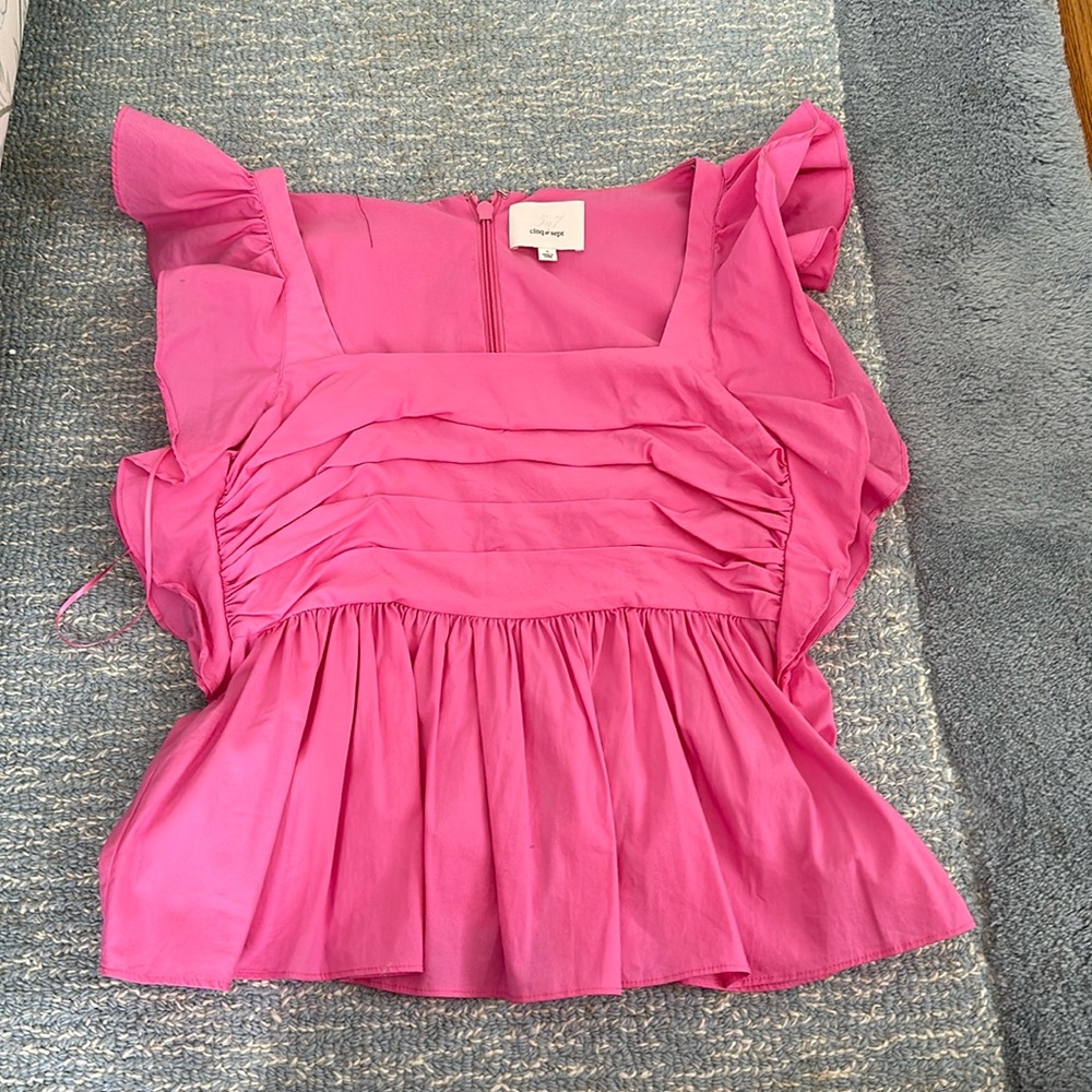 CINQ A SEPT pink blouse